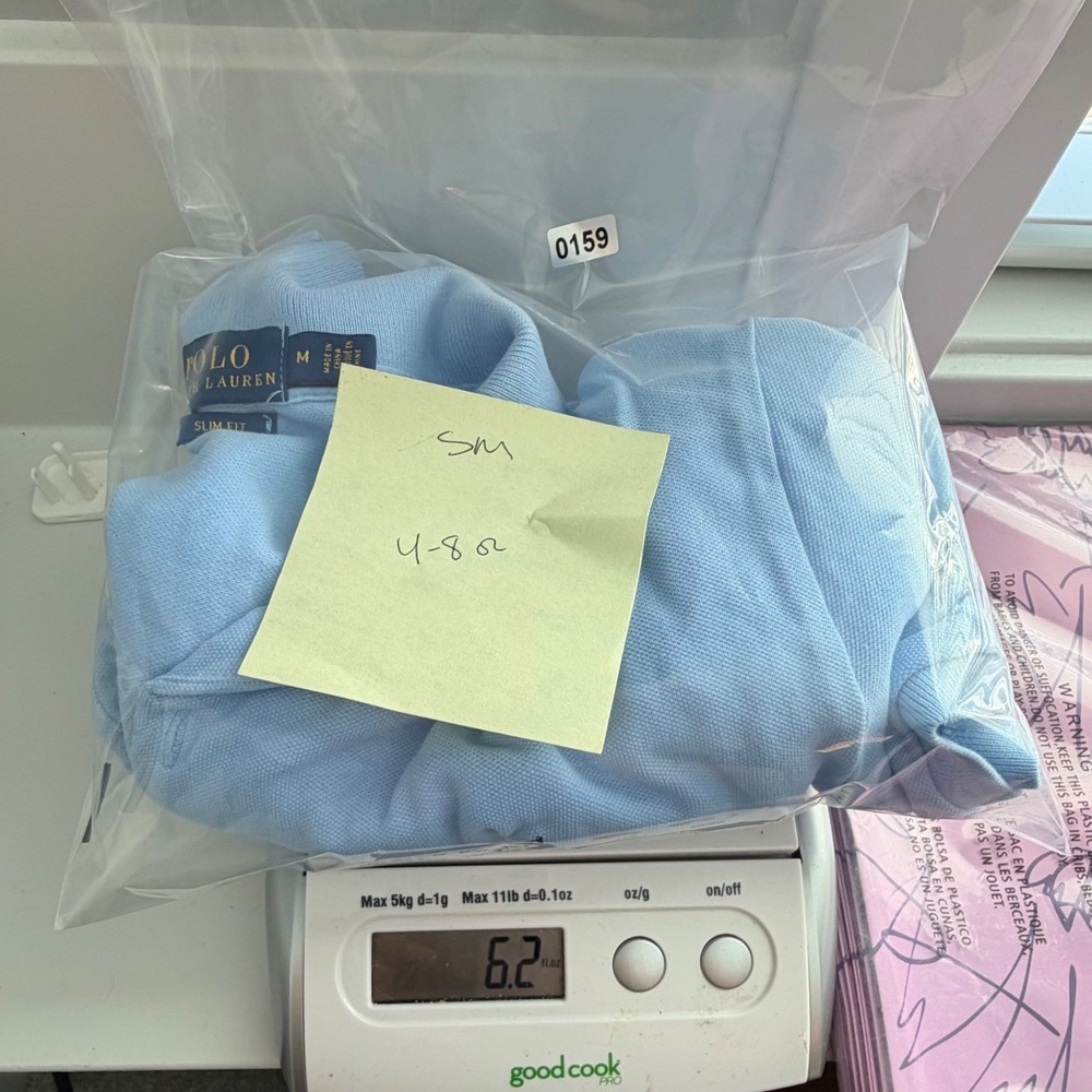 Polo Ralph Lauren Womens Slim Fit Polo Shirt Light Blue Short Sleeve Size M_159 - Picture 8 of 8